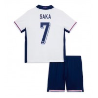 Maglia Calcio Inghilterra Bukayo Saka #7 Prima Divisa Bambino Europei 2024 Manica Corta (+ pantaloncini)